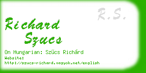 richard szucs business card
