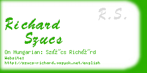 richard szucs business card